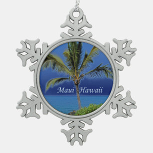 Maui Hawaii Beach Tin Sneeuwvlok Ornament