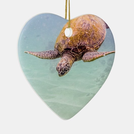 Maui Hawaii Beach Turtle 2014 Keramisch Ornament (Rechts)