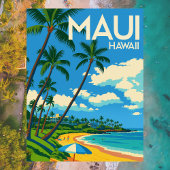 Maui Hawaii Beach Vintage Reizen Briefkaart