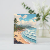 Maui Hawaii Beach Vintage Reizen Briefkaart (Staand voorkant)