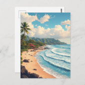 Maui Hawaii Beach Vintage Reizen Briefkaart (Voorkant / Achterkant)