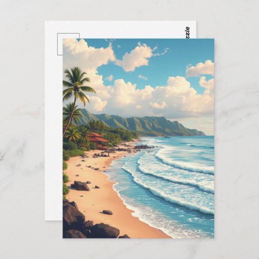 Maui Hawaii Beach Vintage Reizen Briefkaart (Voorkant / Achterkant)