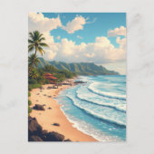 Maui Hawaii Beach Vintage Reizen Briefkaart (Voorkant)