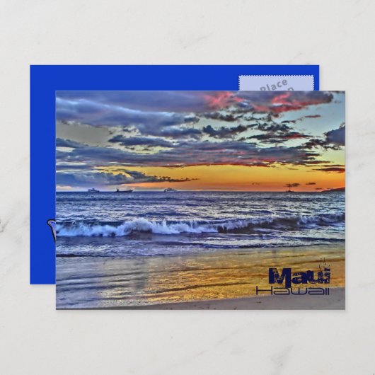 Maui Hawaii Beach Waves briefkaart (Voorkant / Achterkant)