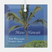 Maui Hawaii Beauful Custom Keepomwille Beach House Glas Ornament (Voorkant)