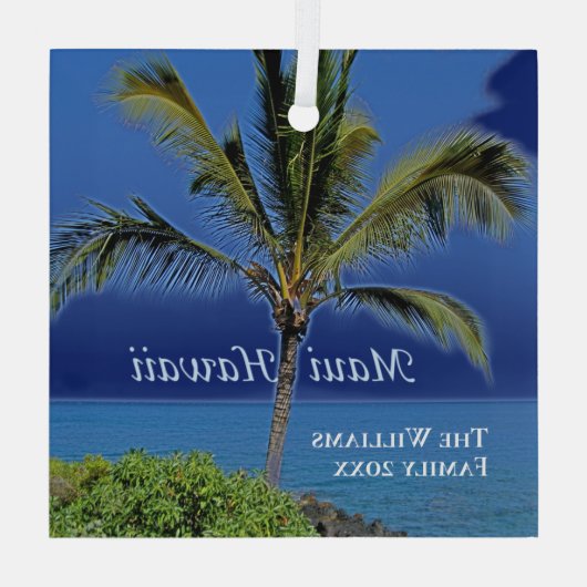 Maui Hawaii Beauful Custom Keepomwille Beach House Glas Ornament (Achterkant)