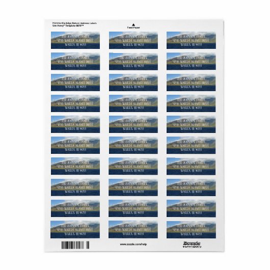 Maui Hawaii Beauful Mountains Ocean Etiket (Full Sheet)