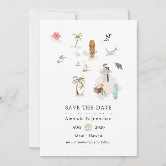 Maui - Hawaii bestemming bruiloft Feestdagenkaart (Voorkant)