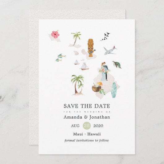 Maui - Hawaii bestemming bruiloft Feestdagenkaart (Voorkant / Achterkant)