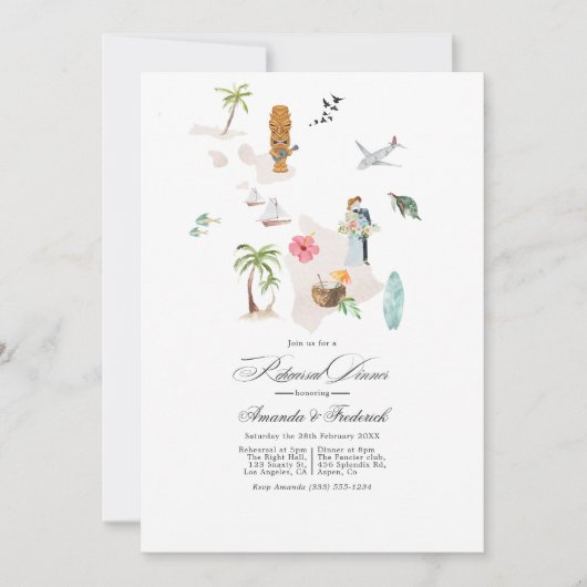 Maui - Hawaii bestemming bruiloft repetitie diner Kaart (Voorkant)