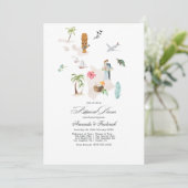 Maui - Hawaii bestemming bruiloft repetitie diner Kaart (Staand voorkant)