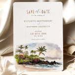 Maui Hawaii bewaar de datum van bestemming huwelij Kaart<br><div class="desc">Viel uw aanstaande Maui bruiloft in stijl met deze verbluffende "Save the Date"-kaarten. Deze prachtig ontworpen kaarten zijn voorzien van de adembenemende landschappen van Hawaii, die de essentie van de natuurlijke schoonheid van Maui vastleggen. Aan de voorkant van de kaart is een verbluffende strandscène te zien met kristalhelder turkooiswater en...</div>