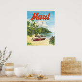 Maui, Hawaii, boten op het strand, , reizen Poster (Keuken)