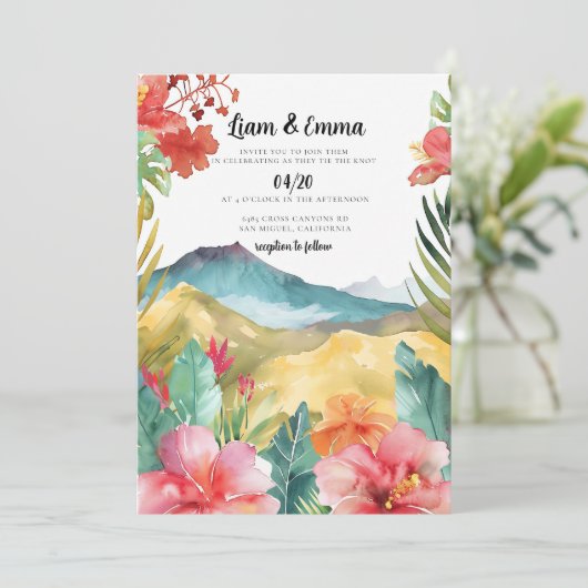 Maui Hawaii bruiloft uitnodiging (Staand voorkant)