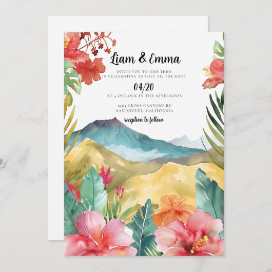 Maui Hawaii bruiloft uitnodiging (Voorkant / Achterkant)