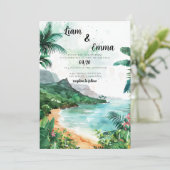 Maui Hawaii Bruiloft Uitnodiging bestemming bruilo (Staand voorkant)