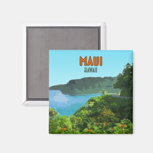Maui Hawaii Coast Hana Road  Magneet (Voorkant / Achterkant)