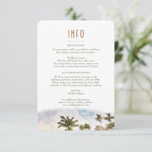 Maui Hawaii Destination Insert INFO Details Kaart (Staand voorkant)