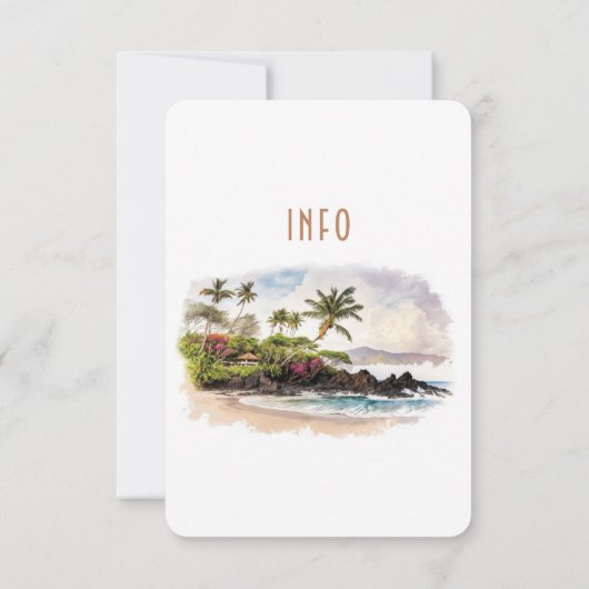 Maui Hawaii Destination Insert INFO Details Kaart (Achterkant)