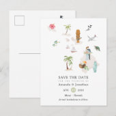 Maui - Hawaii Destination Wedding Save the Date Aankondigingskaart (Voorkant / Achterkant)
