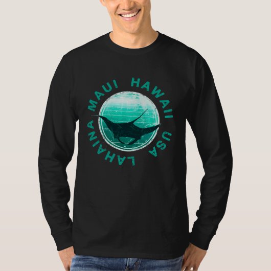 Maui Hawaii DIVING Lahaina Manta T-shirt (Voorkant)