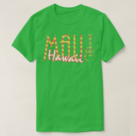 Maui Hawaii Gitaar Muziekinstrument T-shirt (Design voorkant)