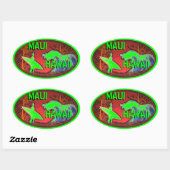 Maui Hawaii groene surfer golven kunst stickers (Vel)