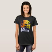Maui Hawaii Hawaiian Sunset Beach Retro T-shirt (Voorkant volledig)