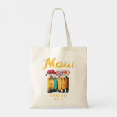 Maui Hawaii  Hawaiian Surfing Retro Premium Tote Bag (Achterkant)