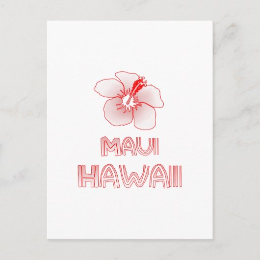 Maui Hawaii Hibiscus Flower Briefkaart (Voorkant)