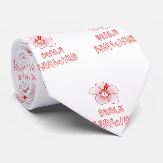 Maui Hawaii Hibiscus Flower Stropdas (Opgerold)