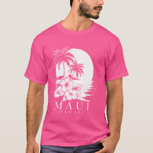 Maui Hawaii Hibiscus Hawaiian Flowers Souvenir Sur T-shirt