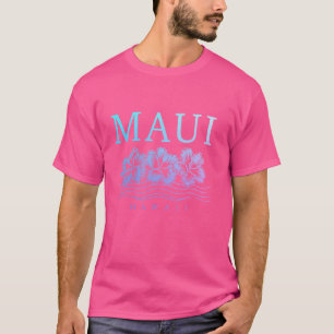 Maui Hawaii Hibiscus Hawaiian Flowers Souvenir Sur T-shirt