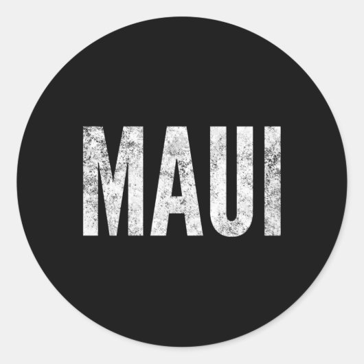 Maui Hawaii in verdrietige stijl Ronde Sticker (Voorkant)