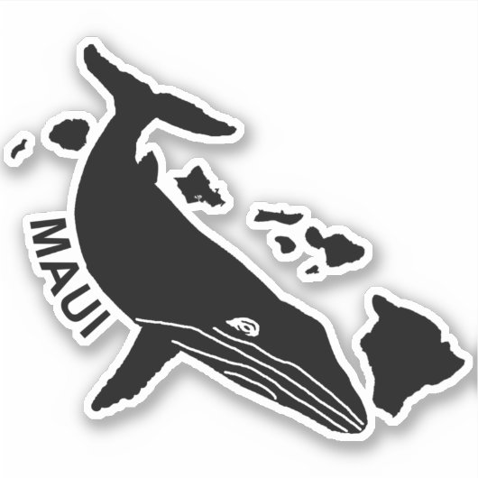 Maui - Hawaii Islands Humpback Sticker (Voorkant)