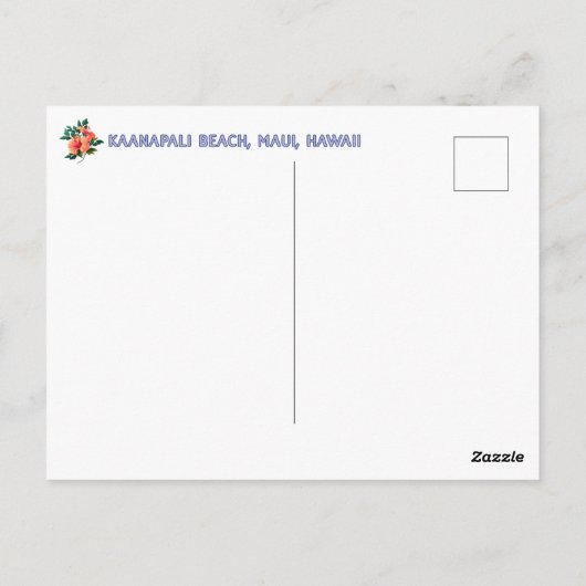 Maui Hawaii Kaanapali Beach  Retro Briefkaart (Achterkant)