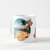 Maui Hawaii Kaanapali Beach  Retro Coffee Koffiemok (Voorkant links)