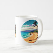 Maui Hawaii Kaanapali Beach  Retro Koffiemok (Voorkant rechts)