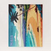 Maui Hawaii Kaanapali Beach  Retro Legpuzzel (Verticaal)