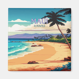 Maui Hawaii Kaanapali Beach  Retro Magneet