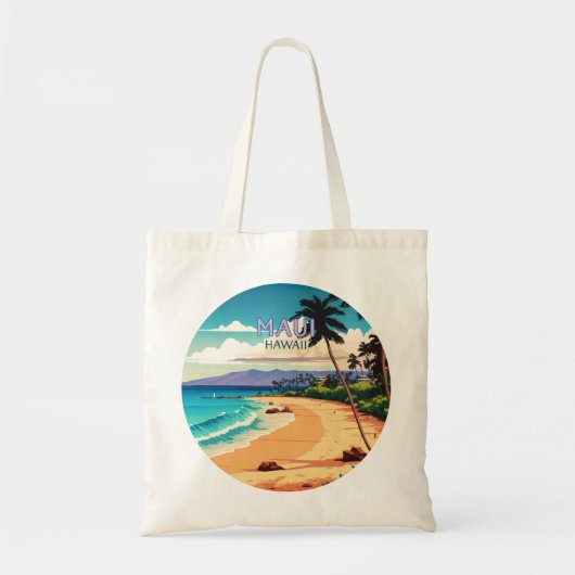 Maui Hawaii Kaanapali Beach  Retro Tote Bag (Voorkant)