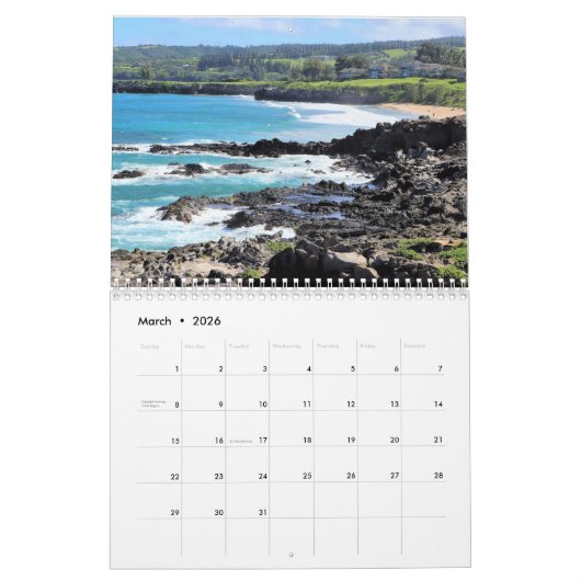 Maui Hawaii Kalender (Mar 2026)