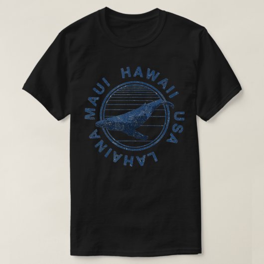 Maui Hawaii Lahaina  walvisretro T-shirt (Design voorkant)