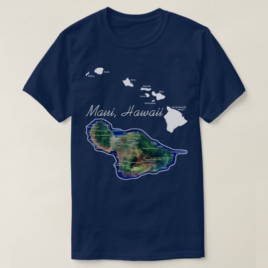 Maui Hawaii met Hawaïaanse eilanden T-shirt (Design voorkant)