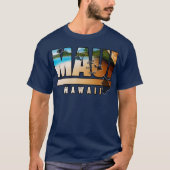Maui Hawaii met Hawaïaanse eilanden T-shirt (Voorkant)