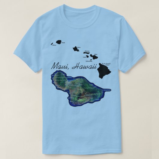Maui Hawaii met Hawaïaanse eilanden T-shirt (Design voorkant)