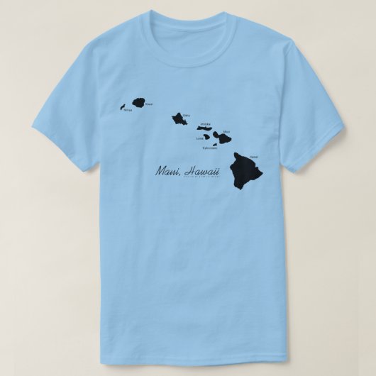 Maui Hawaii met Hawaïaanse eilanden T-shirt (Design voorkant)