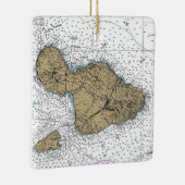 Maui Hawaii Nautical Chart Keramisch Ornament (Rechts)