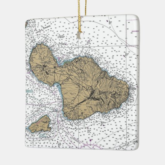 Maui Hawaii Nautical Chart Keramisch Ornament (Links)