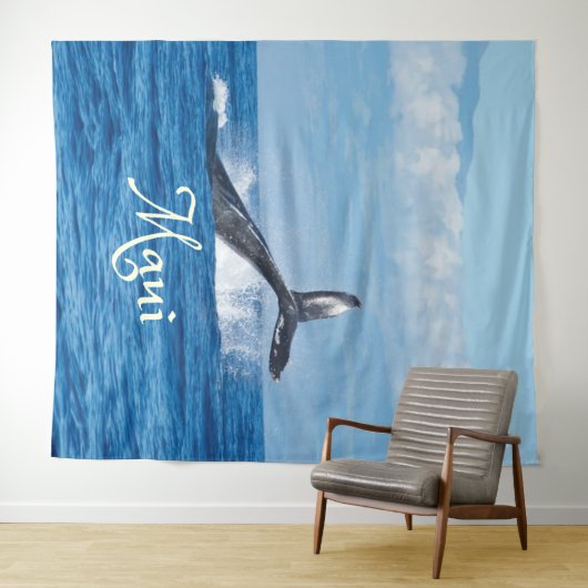 Maui Hawaii Oceaan Staart van een Walvis Wandkleed (In Situ (horizontaal))